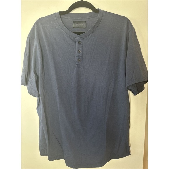 Lucky Brand Other - Lucky Brand Men's Short Sleeve Henley Three Button Tee American Navy Large